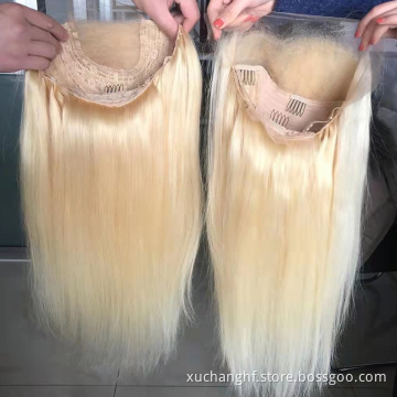 Raw Virgin Cuticle Aligned Brazilian Human Hair Transparent Lace Frontal 613 HD Lace Front Wig With Baby Hair For Black Women